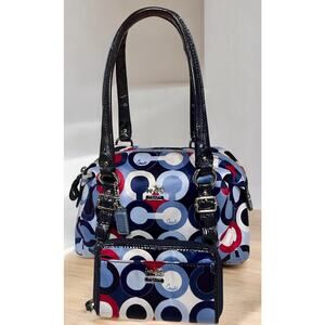 Y2K Coach Madison Graphic Op Art Mini Satchel & Wristlet